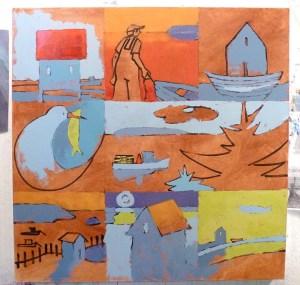 Determining color scheme along the way, not pre-thought. 