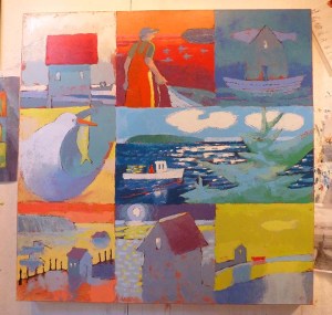 Final look at the painting process 36x36, acrylic on canvas. 