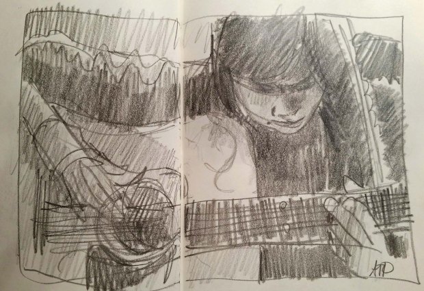 Grace with guitar closeup