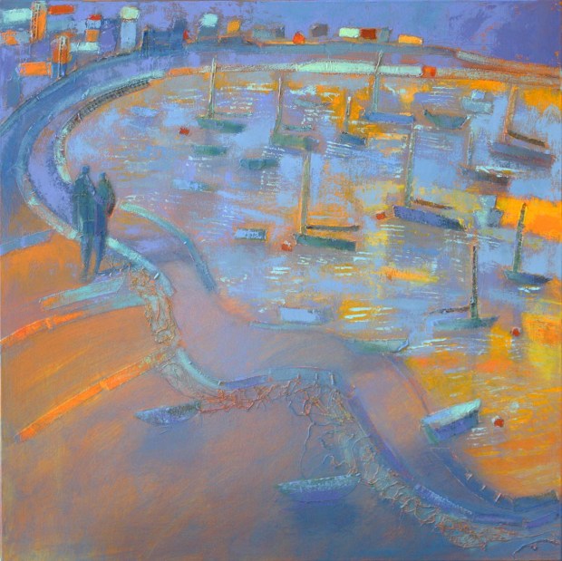 15406 After Dinner Walk acryl fabr canv 36x36 sm