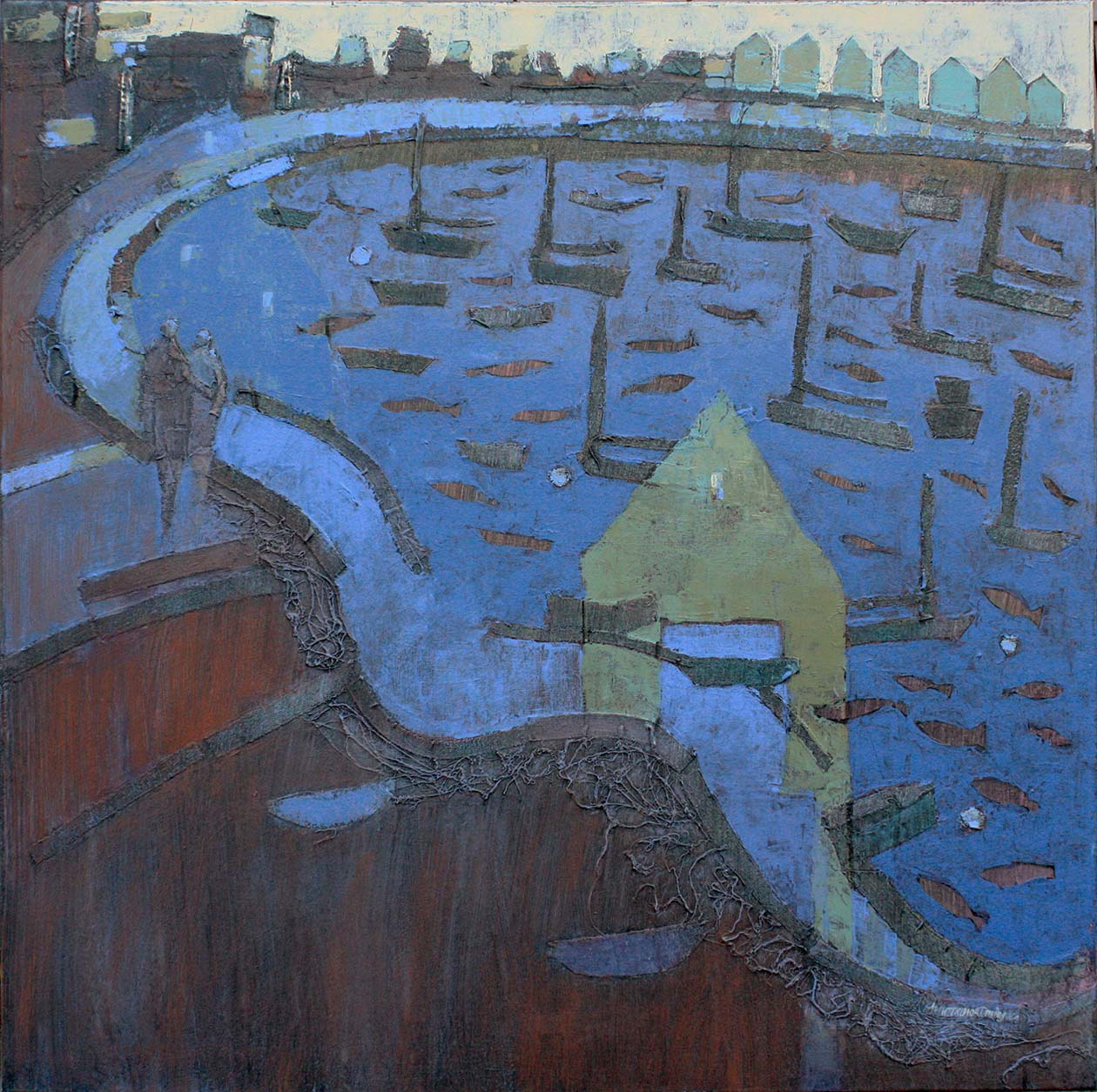 16495 After Dinner Walk acryl fabr canv 36x36 sm