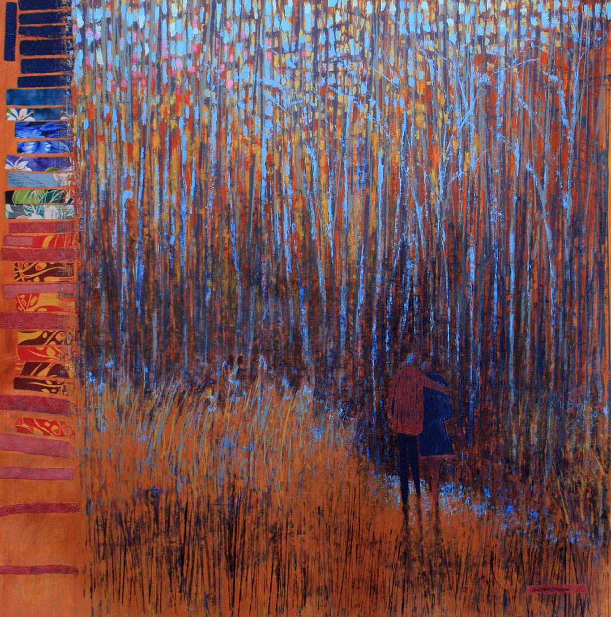 16471 Life Tapestry mixed media acryl fabr on canv 54x54 sm