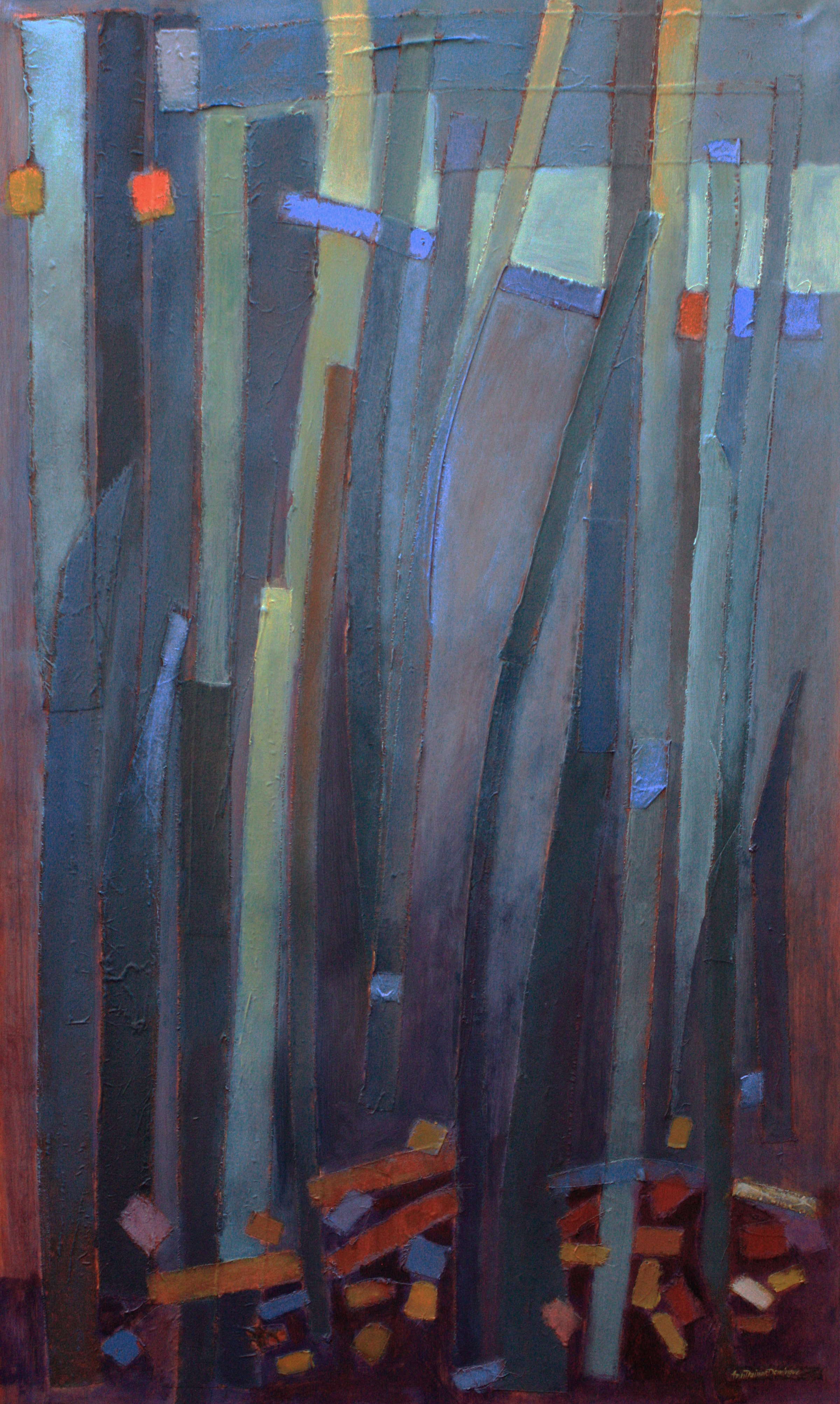 16467 Autumn Near and Far acryl fabr on canv 54x36 cs