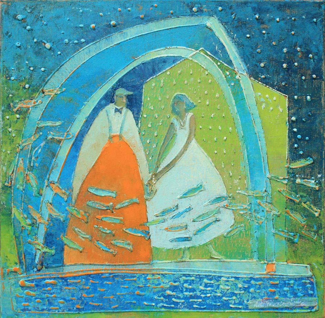 17675 The Big Day acryl canv 18x18 sm