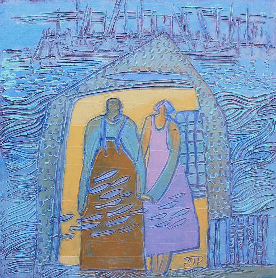 17736 We're Home acryl pan 8x8 sm