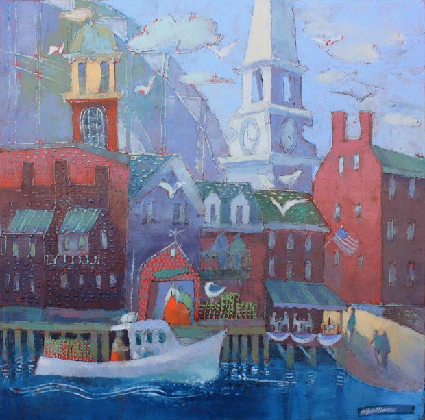18771 Village on the Piscataqua Portsmouth acryl canv 30x30 sm