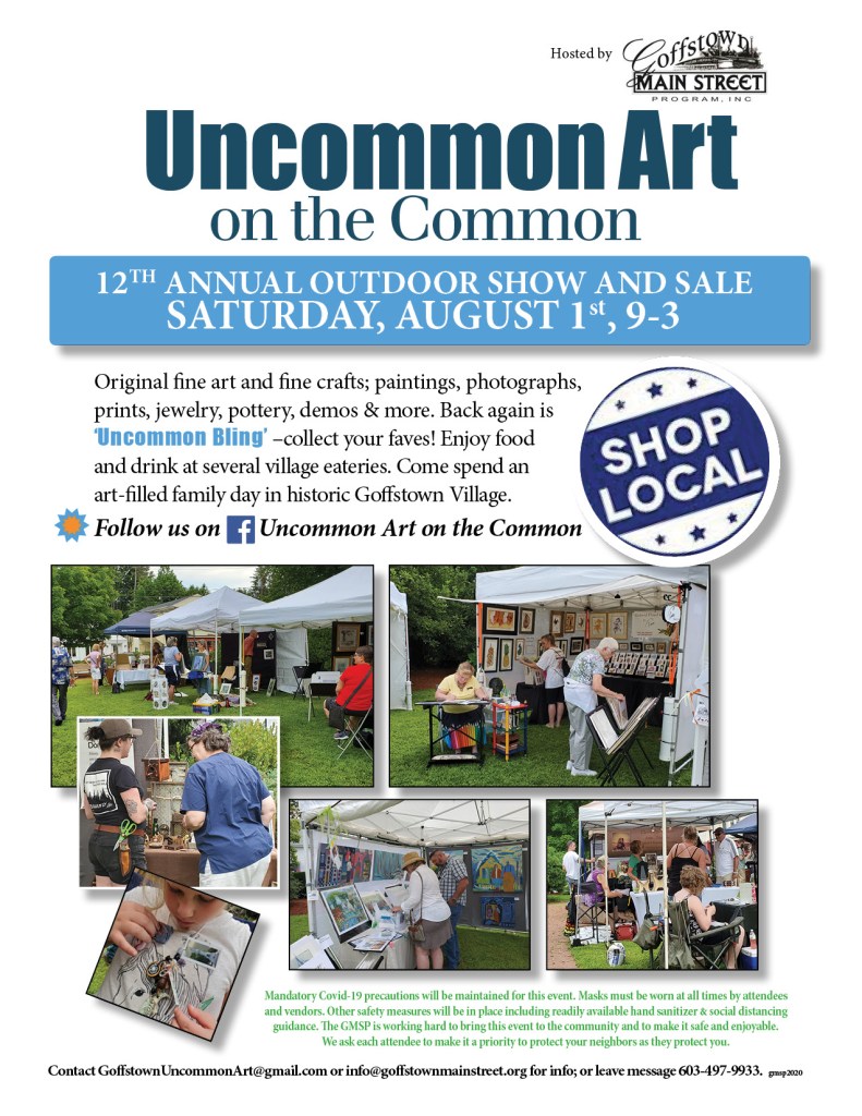 outdoor art show in Goffstown, NH, August 1, 2020
